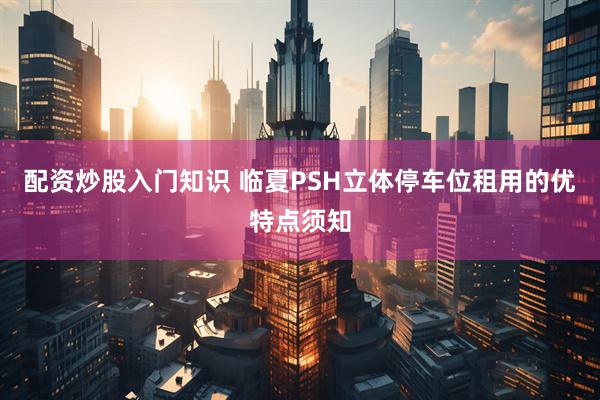 配资炒股入门知识 临夏PSH立体停车位租用的优特点须知